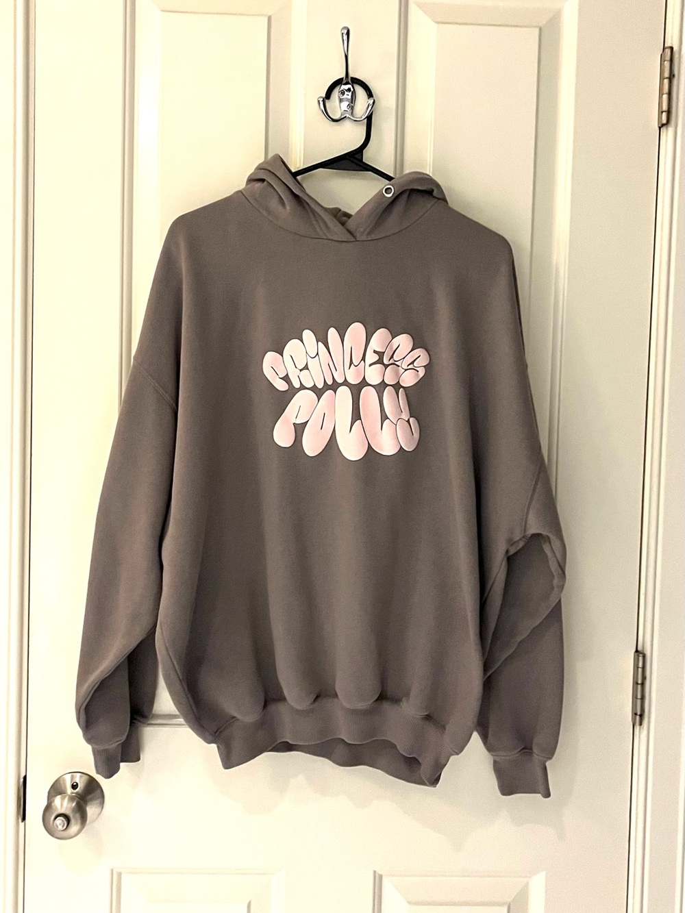 Princess Polly Gray and Pink Logo Hoodie Women’s size 6